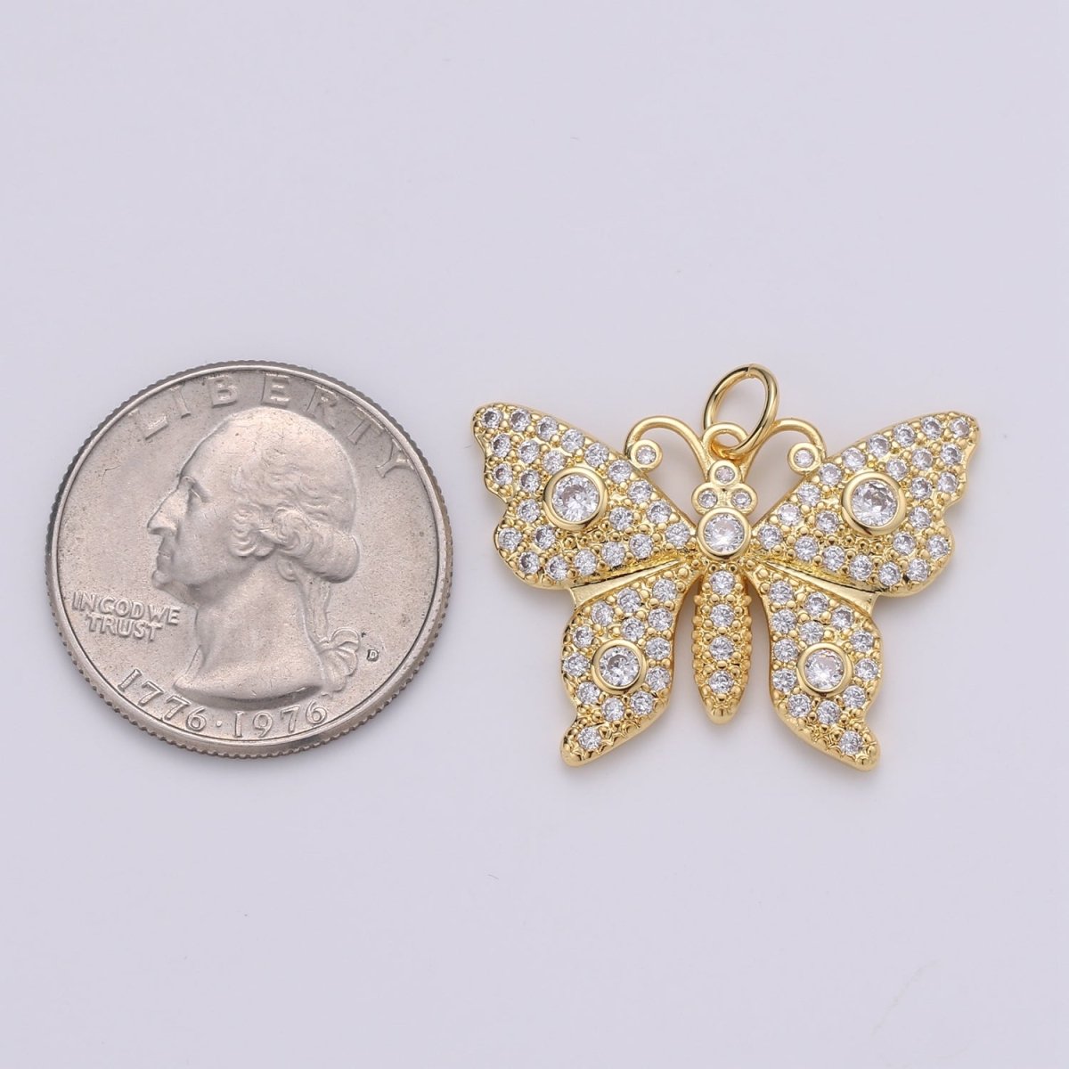 24K Gold plated Butterfly Charm D-908 - DLUXCA
