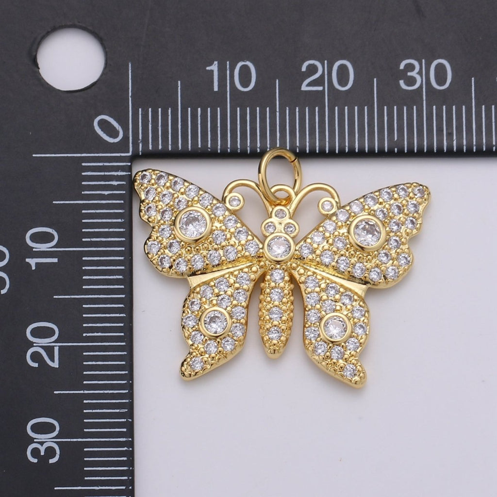 24K Gold plated Butterfly Charm D-908 - DLUXCA
