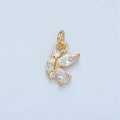 24K Gold plated Butterfly Wings Micro Paved CZ Charm | X551 - DLUXCA