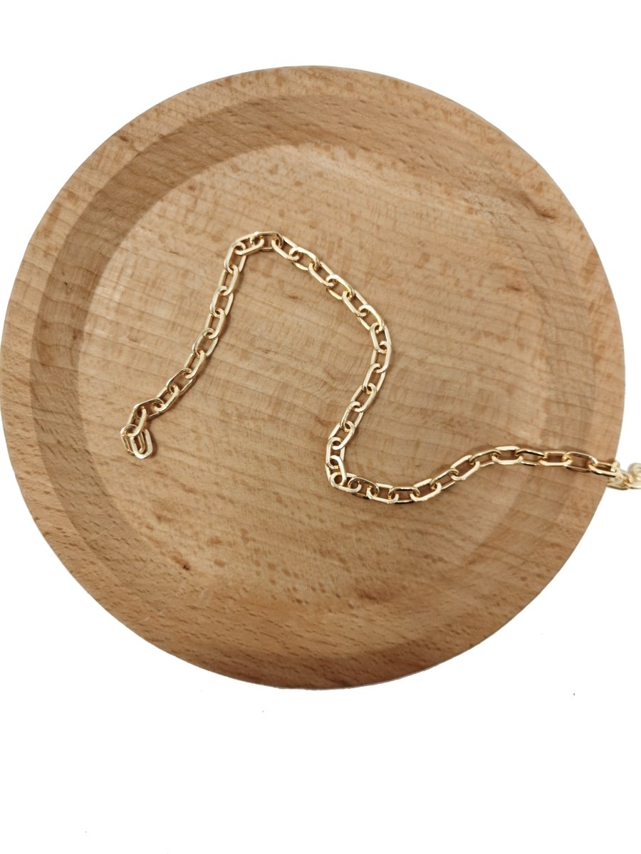 24K Gold plated CABLE Chain by Yard, Wholesale Bulk Roll Chain For Jewelry Making, Necklace Bracelet Anklet Component Supply | ROLL-066 Clearance Pricing - DLUXCA