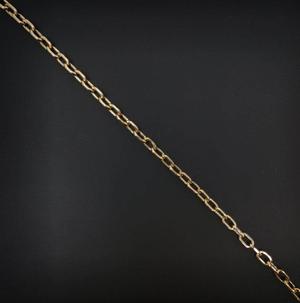24K Gold plated CABLE Chain by Yard, Wholesale Bulk Roll Chain For Jewelry Making, Necklace Bracelet Anklet Component Supply | ROLL-066 Clearance Pricing - DLUXCA