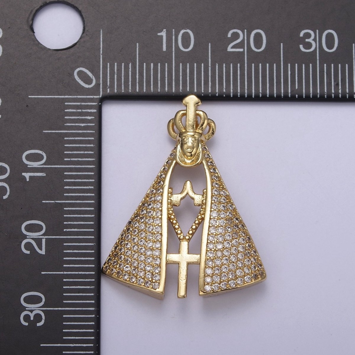 24K Gold plated Cape Pendant for Pastor Catholic Religious Jewelry Making Supply N-538 - DLUXCA