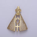24K Gold plated Cape Pendant for Pastor Catholic Religious Jewelry Making Supply N-538 - DLUXCA