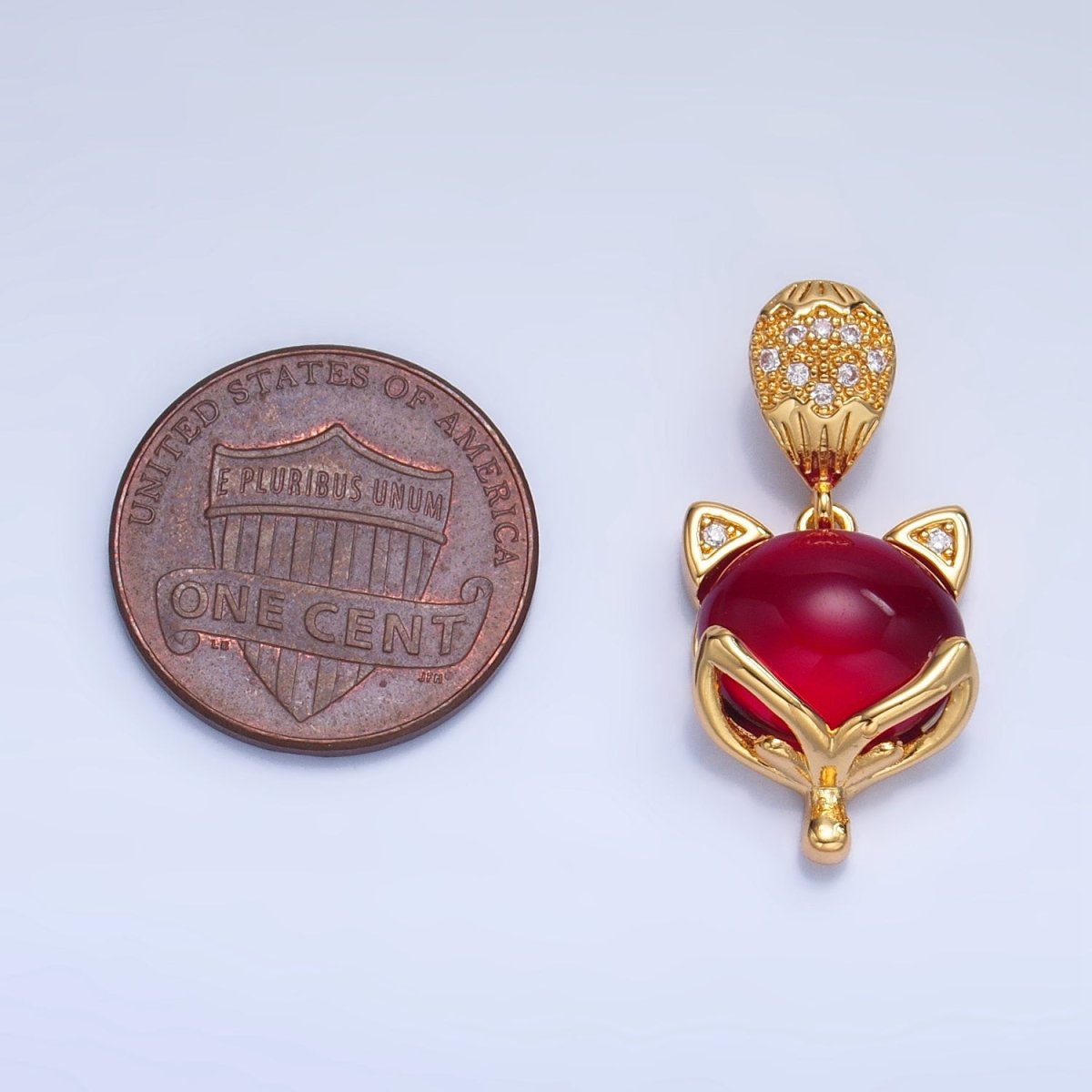 24K Gold plated Carnelian, Lapis Lazuli Gemstone Micro Paved CZ Cat Kitten Pendant | AA1026