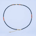 24K Gold plated Carnelian Onyx Multifaceted Crystal Gemstone 18 Inch Necklace | WA - 2874 