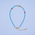 24K Gold plated Carnelian Turquoise Gemstone 9.25 Inch Bracelet | WA - 2956 