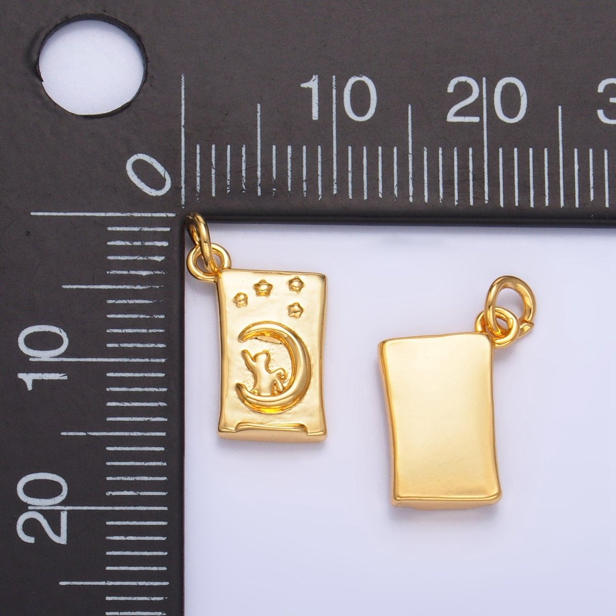 24K Gold plated Cat Kitten Pet Under Celestial Starry Night Charm | W043 - DLUXCA