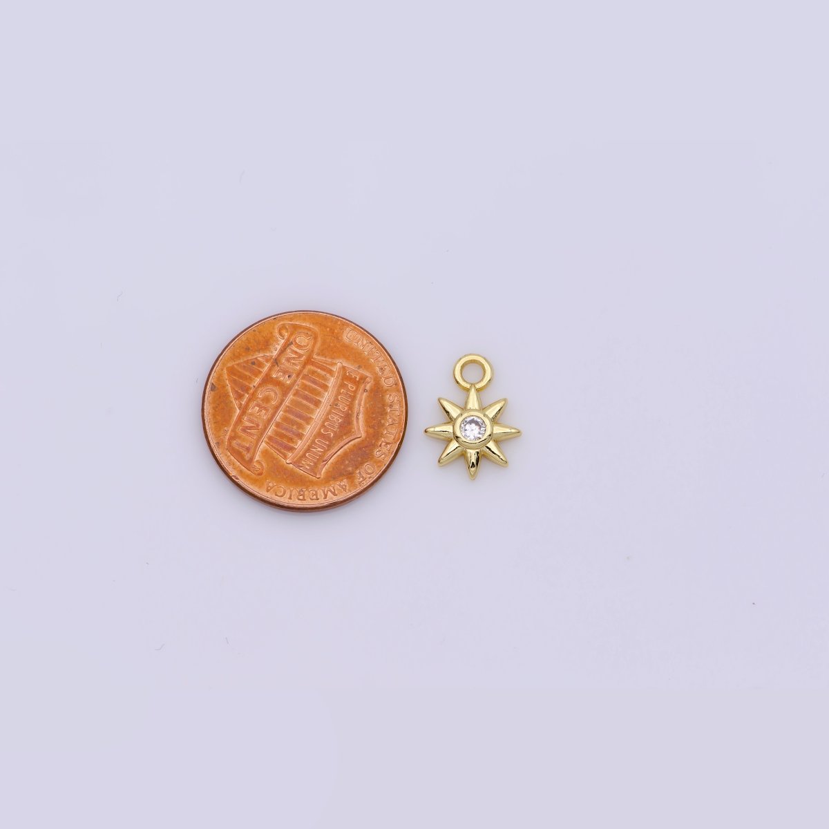 24K Gold plated Celestial Sun CZ Mini Charm | D733 - DLUXCA