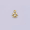 24K Gold plated Celestial Sun CZ Mini Charm | D733 - DLUXCA