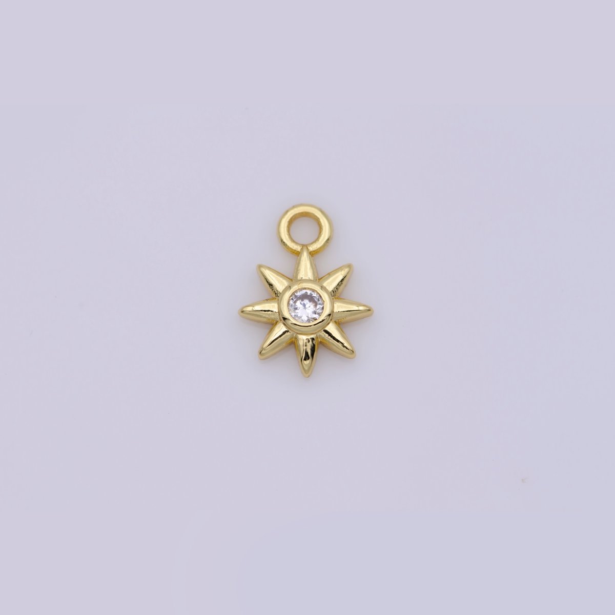 24K Gold plated Celestial Sun CZ Mini Charm | D733 - DLUXCA