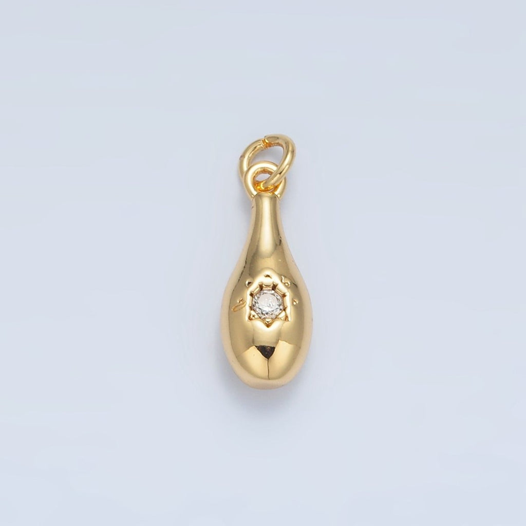 24K Gold plated Celestial Sun CZ Molten Drop Charm in Gold & Silver | E394