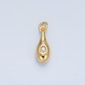 24K Gold plated Celestial Sun CZ Molten Drop Charm in Gold & Silver | E394
