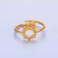 24K Gold plated Celestial Sun Open Minimalist Ring | R018 - DLUXCA