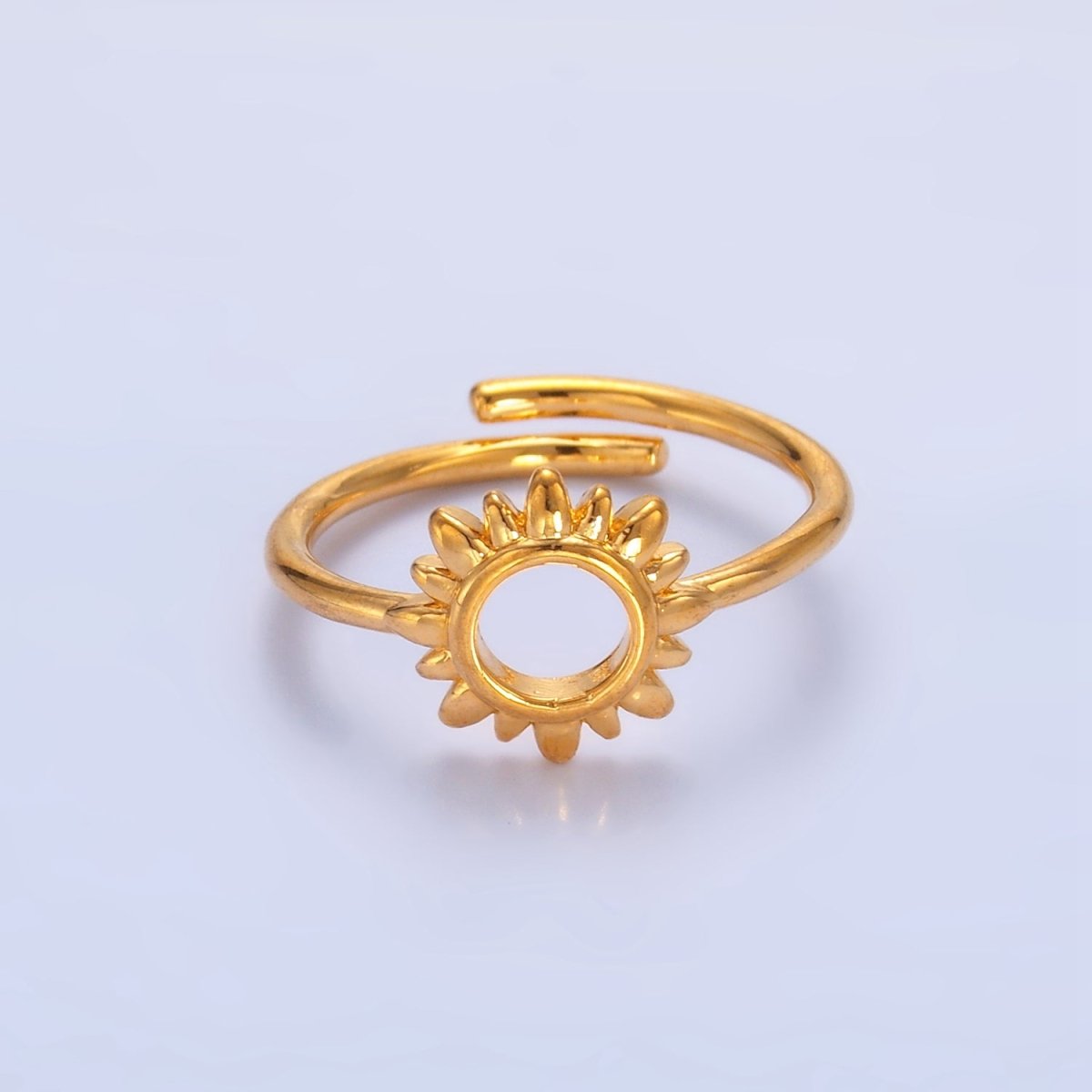 24K Gold plated Celestial Sun Open Minimalist Ring | R018 - DLUXCA
