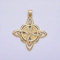24K Gold plated Celtic Woven Necklace Pendant Celtic Knot Charm AA260 - DLUXCA