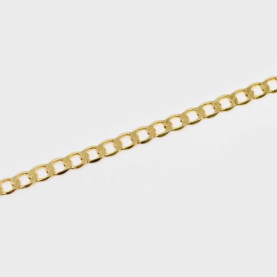 24K Gold plated Chain 4.5mmx7.2mm, Miami Cuban Curb Chain by Yard Wholesale bulk Roll Chain for DIY Jewelry | ROLL-430 Clearance Pricing overstock - DLUXCA
