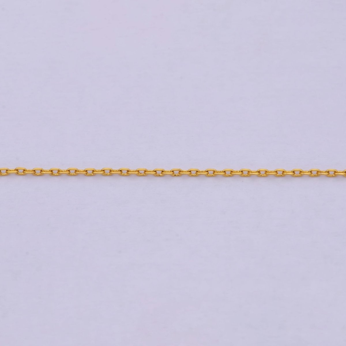 24K Gold plated Chain Necklace, Dainty 0.9mm Cable Finished Chain, 17.5" Inch Layering Necklace | WA-615 Clearance Pricing - DLUXCA