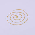 24K Gold plated Chain Necklace, Dainty 0.9mm Cable Finished Chain, 17.5" Inch Layering Necklace | WA-615 Clearance Pricing - DLUXCA