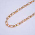 24k Gold plated Chain Paper Clip Chain Necklace 19.5 inch long | WA-1379 Clearance Pricing - DLUXCA