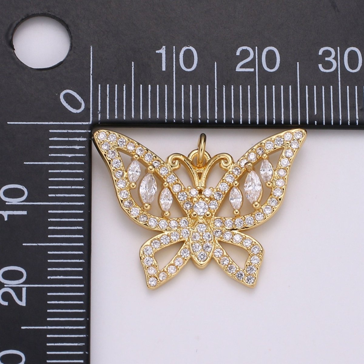 24k Gold plated Charm Dainty Micro Pave Butterfly Charm Gold Animal Jewelry Inspired Cubic Mariposa Butterfly pendant for Necklace Bracelet E-134 - DLUXCA