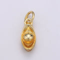 24K Gold plated Chinese Gold Ingot Charm E-074 - DLUXCA