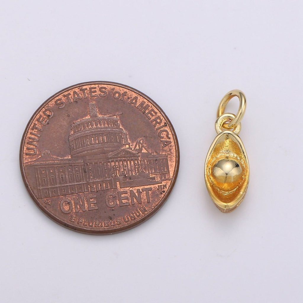 24K Gold plated Chinese Gold Ingot Charm E-074 - DLUXCA