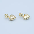24K Gold plated Chubby Heart Minimalist Stud Earrings | AD1226 - DLUXCA