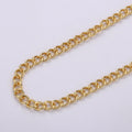 24K Gold plated Chunky Curb Chain by Yard, Cuban Curb Chain by Yard, Wholesale bulk Roll Chain for Jewelry Making Width 5mm | ROLL-282 Clearance Pricing - DLUXCA
