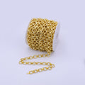 24k Gold plated Chunky Gold Cable Chain for Statement Jewelry Layer Necklace Chain by Yard | ROLL-801 Clearance Pricing - DLUXCA
