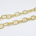 24k Gold plated Chunky Statement Thick Bold Mariner Anchor Chain by Yard, Wholesale Bulk Roll Chain For Jewelry Making, 13.6X18.4mm Anchor Chain Unfinished Chain For Necklace Bracelet Anklet Component Supply | ROLL-451 Clearance Pricing - DLUXCA