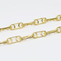 24K Gold plated Chunky Unique Statement Roll Chain By Yard For Jewelry Making | ROLL-452 Clearance Pricing - DLUXCA