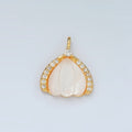 24K Gold plated Clam Sea Shell Pearl Micro Paved CZ Charm | D680 - DLUXCA