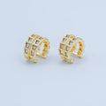 24K Gold plated Clear Baguette CZ Scale Ear Cuff Earrings | AI176 