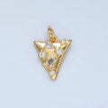 24K Gold plated Clear CZ Abstract Triangle Charm | E091 - DLUXCA