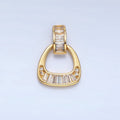 24K Gold plated Clear CZ Baguette Geometric Bail Pendant | AA1008 - DLUXCA