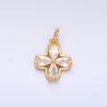 24K Gold plated Clear CZ Bezel Flower Mini Charm in Gold & Silver | C033 