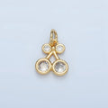24K Gold plated Clear CZ Cherry Fruit Mini Add - On Charm | W162 - DLUXCA