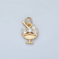 24K Gold plated Clear CZ Cocktail Alcohol Drink Charm | N1479 - DLUXCA
