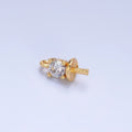 24K Gold plated Clear CZ Drill Bail Finding in Gold & Silver | Z1060 - DLUXCA
