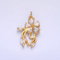24K Gold plated Clear CZ Flower Charm | M183 