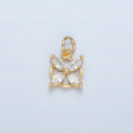 24K Gold plated Clear CZ Flower Open Bezel Charm | E731 - DLUXCA