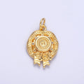 24K Gold plated Clear CZ Flower Woven Beach Hat Charm in Gold & Silver | N015 