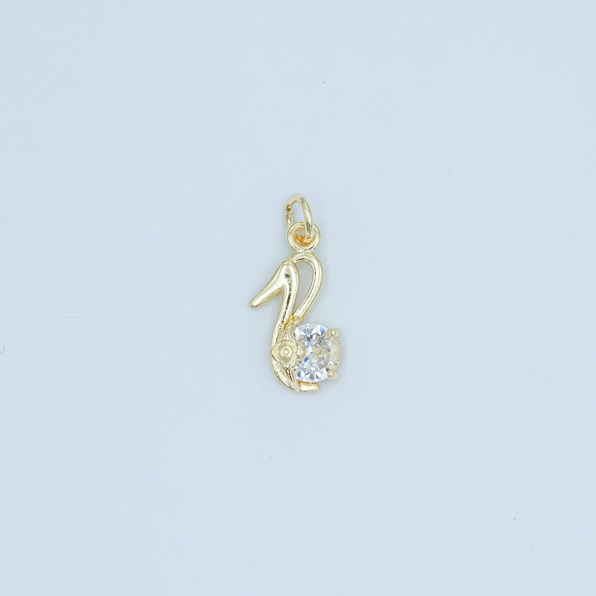 24K Gold plated Clear CZ High Heels Shoes Charm | N089 