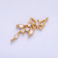 24K Gold plated Clear CZ Marquise Butterfly Charm Connector in Gold & Silver | G228 - DLUXCA