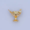 24K Gold plated Clear CZ Martini Glass 3D Multidimensional Charm | C001 - DLUXCA