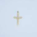 24K Gold plated Clear CZ Micro Paved Geometric Filigree Cross Pendant | AA1505 