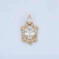 24K Gold plated Clear CZ Micro Paved Turtle Tortoise Animal Back Loop Pendant | AA859 - DLUXCA