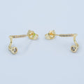 24K Gold plated Clear CZ Micro Paved Wrap Band Cartilage Stud Earrings Set | AD791 