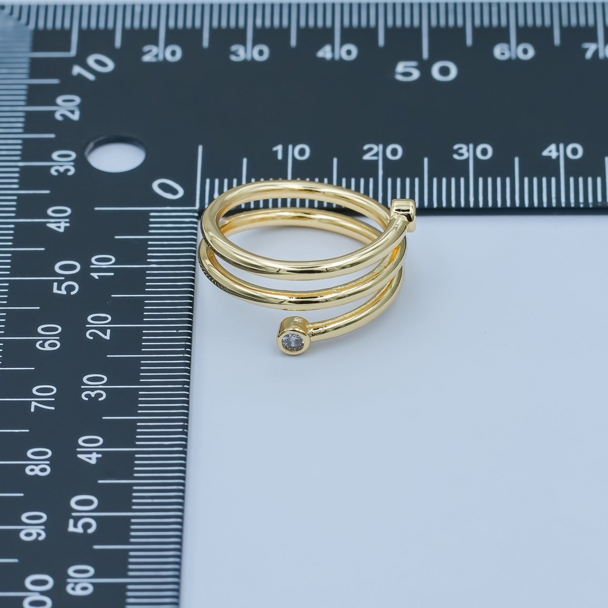 24K Gold plated Clear CZ Multiple Band Wrap Ring in Gold & Silver | O870 O878 - O880 - DLUXCA