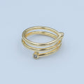 24K Gold plated Clear CZ Multiple Band Wrap Ring in Gold & Silver | O870 O878 - O880 - DLUXCA